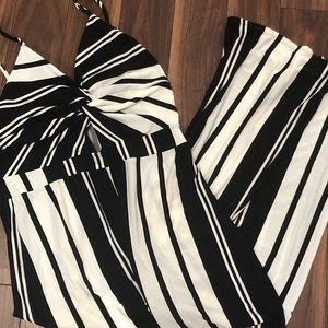 NWT 1X Striped Jumpsuit